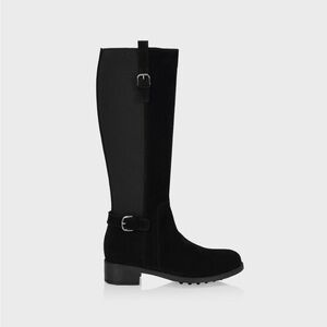 La CANADIENNE Black Waterproof Heeled Boots with Buckle Detail